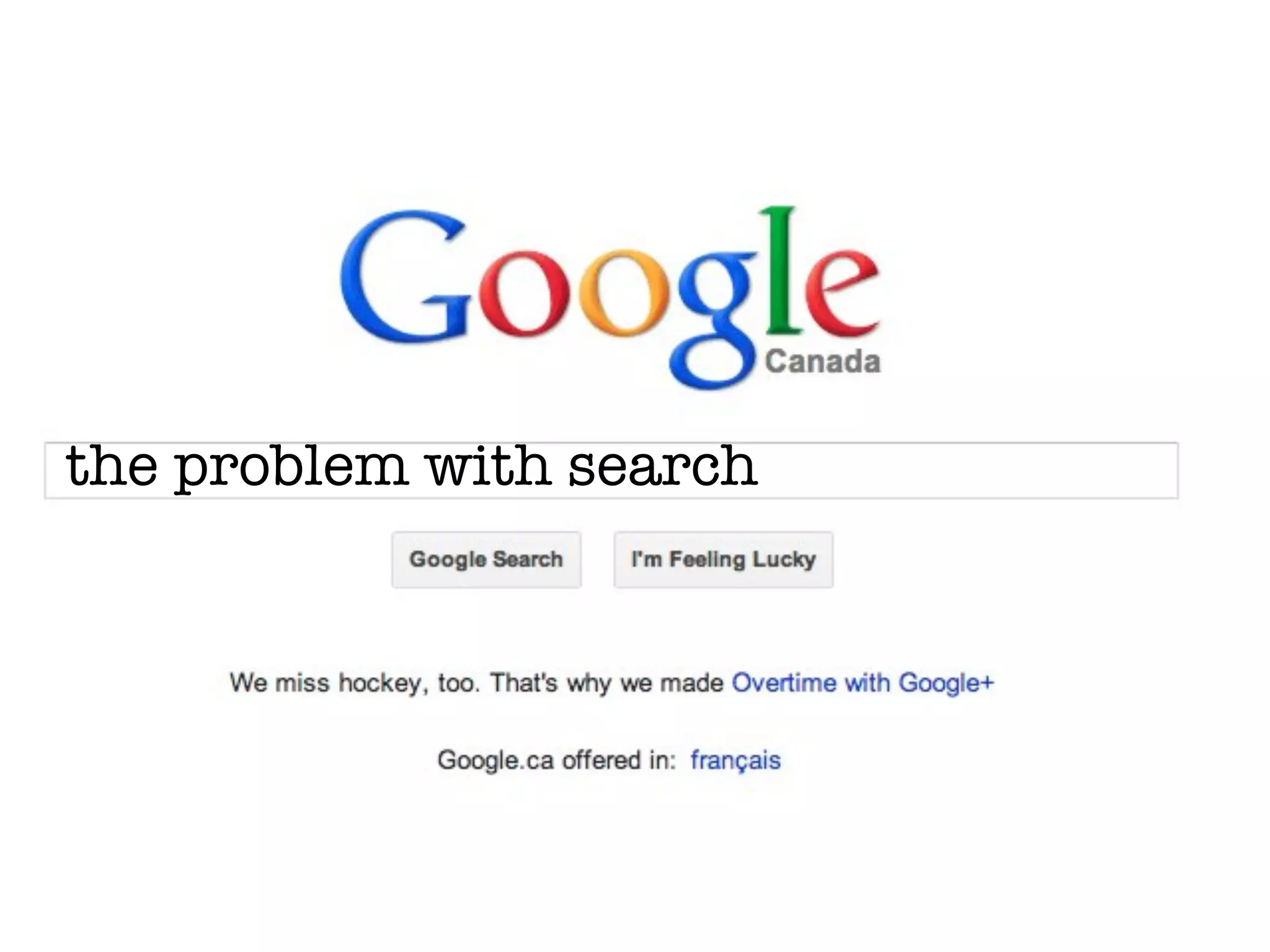 the problem with search
 