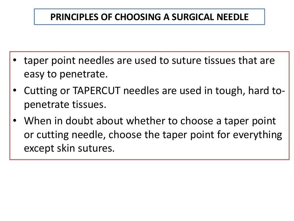 Surgical needles basics