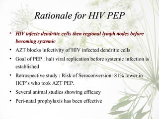 For HIV-VIRUS Time Is EssenceFor HIV-VIRUS Time Is Essence
• Animal studies show that PEP should be given within
2-8 hours...