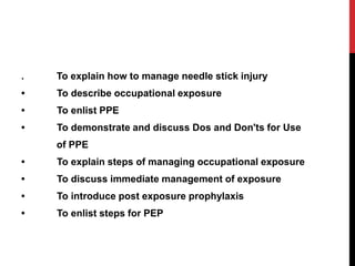 Needle stick injury | PPTX