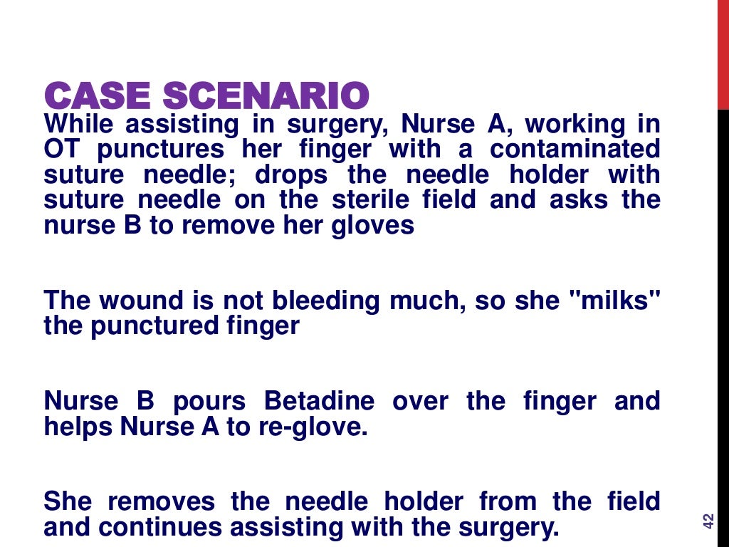 Needle stick injury