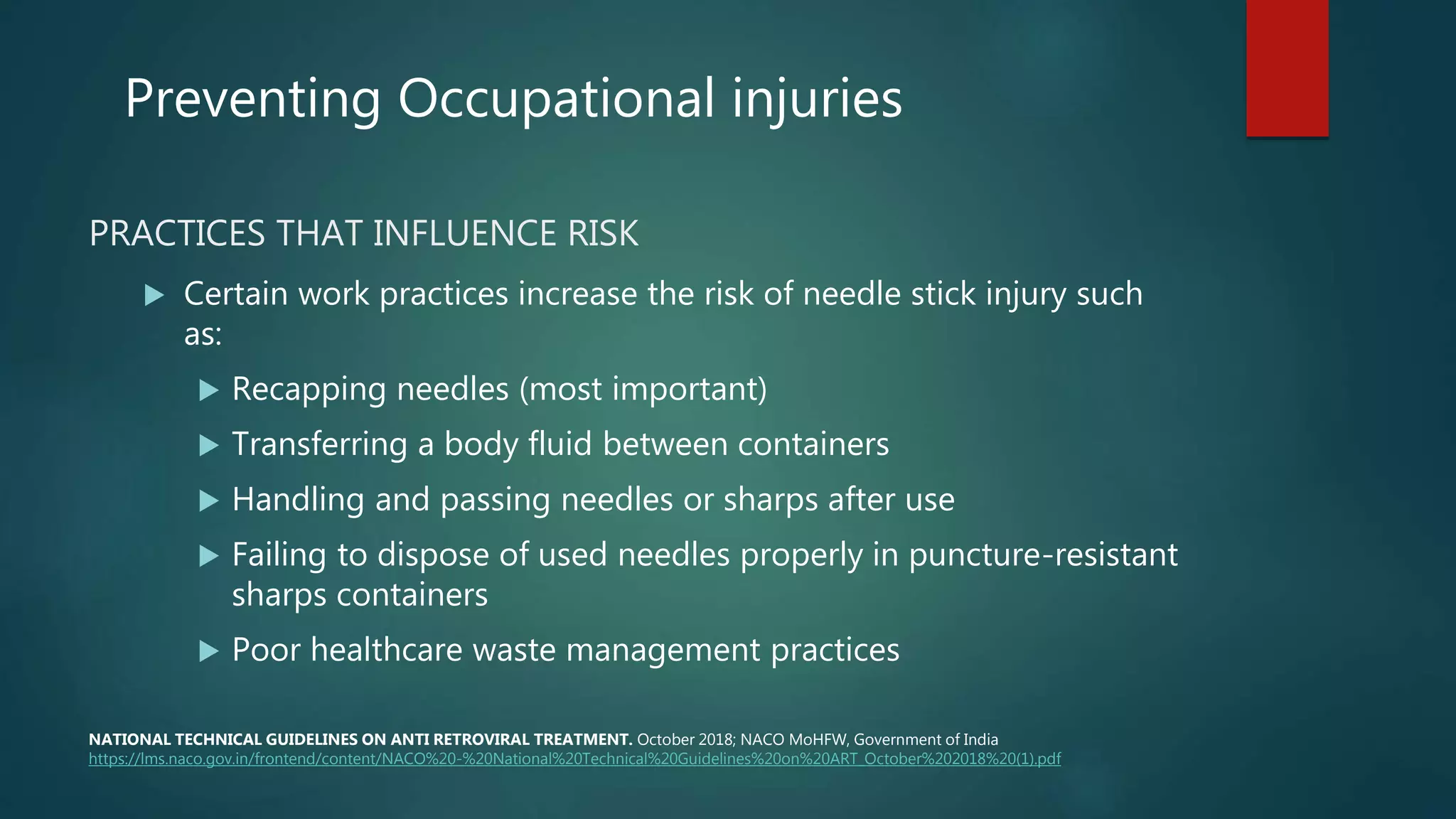 Needle stick injury management | PPTX