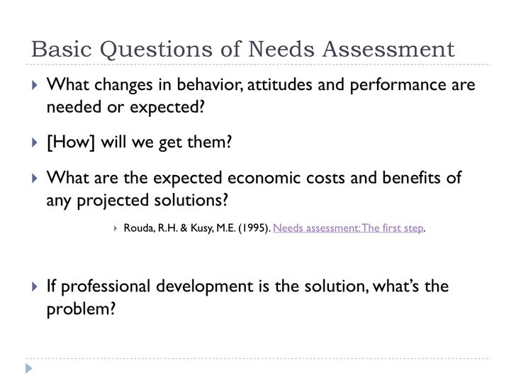 needs assessment survey questions