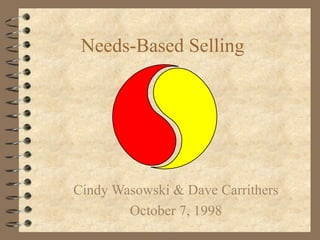 Needs-Based Selling
Cindy Wasowski & Dave Carrithers
October 7, 1998
 