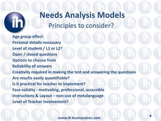 Needs Testing Needs analysis and diagnostic testing | PPTX