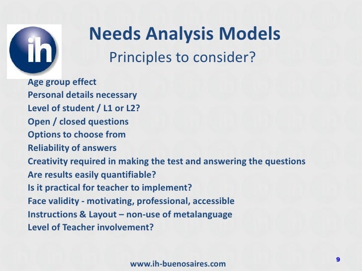 needs analysis needs analysis and diagnostic testing needs analysis needs analysis and diagnostic testing