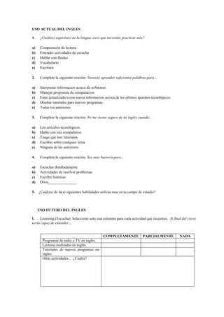 Needs analysis questionnaire (1) | DOCX