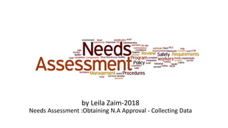 by Leila Zaim-2018
Needs Assessment :Obtaining N.A Approval - Collecting Data
 