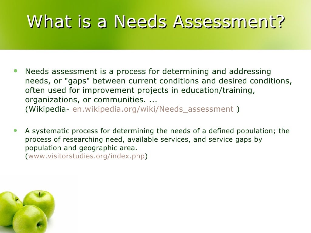 Needs assessments in program development