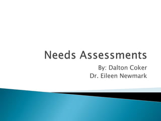 Needs Assessments By: Dalton Coker Dr. Eileen Newmark 
