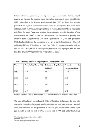 Needs, poverty and democracy in nigeria – an assessment | PDF