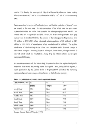 Needs, poverty and democracy in nigeria – an assessment | PDF