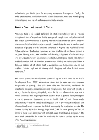 Needs, poverty and democracy in nigeria – an assessment | PDF
