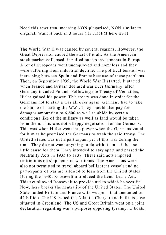 Need this rewritten, meaning NON plagarised, NON similar to original.docx