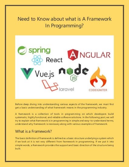 Need to Know about what is A Framework In Programming.pdf