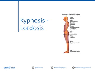 Kyphosis -
Lordosis
@Physiocouk #manchesterphysio facebook.com/physiocouk
 