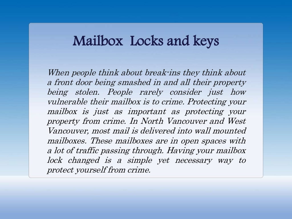 Need to replace or repair your mailbox locks mr locksmith northshore