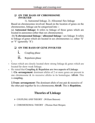linkage and crossing over | PDF