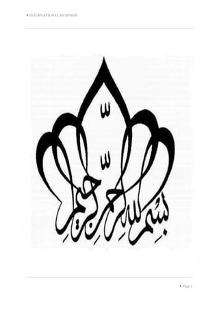  INTERNATIONAL BUSINESS
 Page 1
 