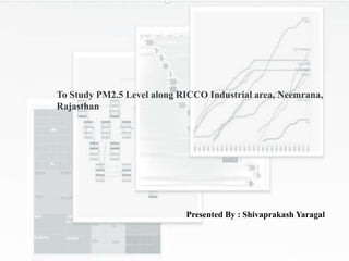 To Study PM2.5 Level along RICCO Industrial area, Neemrana,
Rajasthan
Presented By : Shivaprakash Yaragal
 