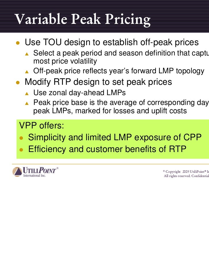 Variable peak pricing and hedging jun 2006