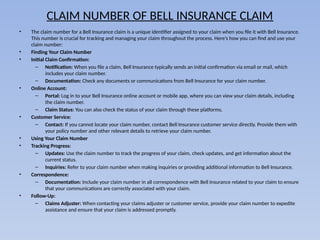 BELL INSURANCE CLAIM AND PROCESS FOR CLAIM | PPT
