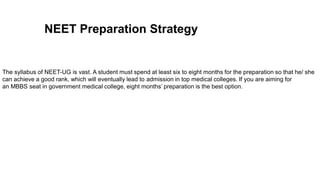 NEET PREPRATION TIPS AND STRATEGY