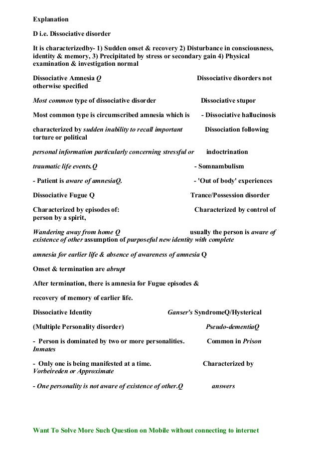 Psychiatry exam questions for medical students picture