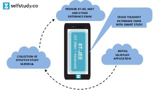 INSTALL
SELFSTUDY
APPLICATION
COLLECTION OF
EFFECTIVE STUDY
MATERIAL
PREPARE IIT-JEE, NEET
AND OTHER
ENTERANCE EXAM CRACK TOUGHEST
ENTERANCE EXAM
WITH SMART STUDY
 