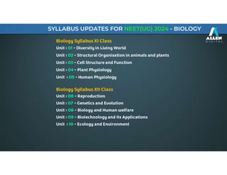 NEET PPT Biology syllabus for the student | PDF