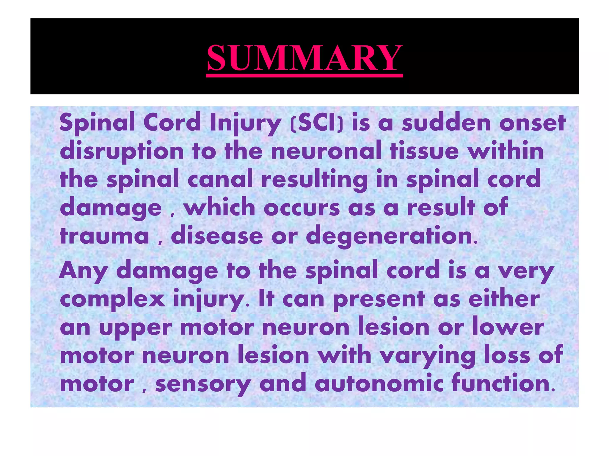 spinal cord injury ppt | PPTX
