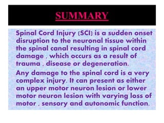 spinal cord injury ppt | PPTX