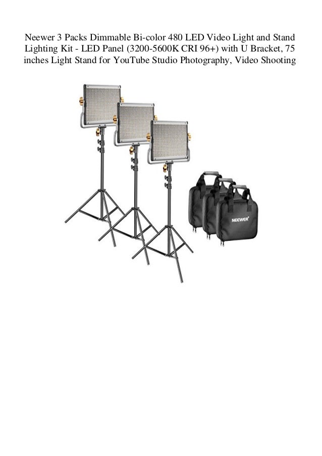 Dimmable Bi Colour LED With U Bracket Video Studio Light Photography Light Kit