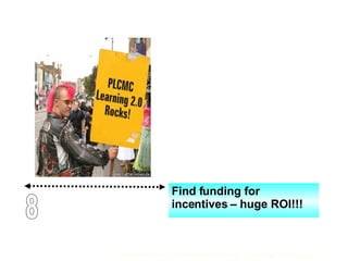Find funding for incentives – huge ROI!!! 8 
