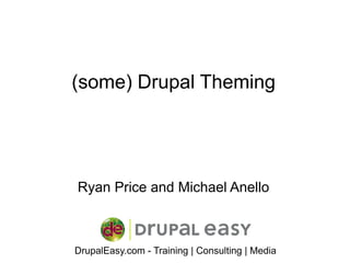 (some) Drupal Theming




Ryan Price and Michael Anello



DrupalEasy.com - Training | Consulting | Media
 
