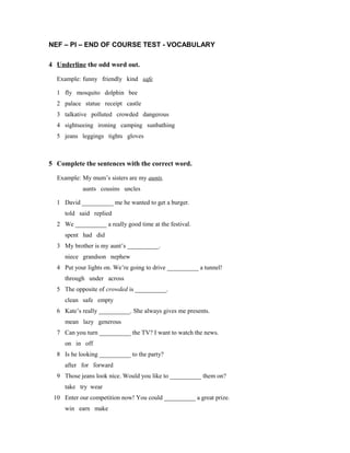 NEF – PI – END OF COURSE TEST - VOCABULARY | DOC