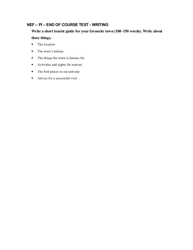 Nef Pi End Of Course Test Writing