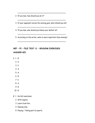 NEF – PI – FILE TEST 11 – READING EXERCISES | DOC
