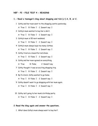 NEF – PI – FILE TEST 4 - READING | DOC
