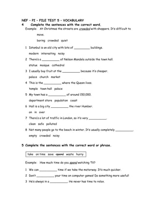 NEF – PI – FILE TEST 5 – VOCABULARY | DOC