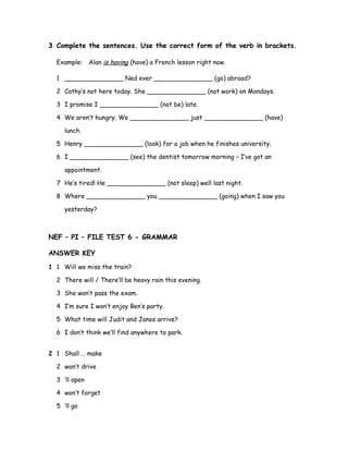NEF – PI – FILE TEST 6 - GRAMMAR | DOC