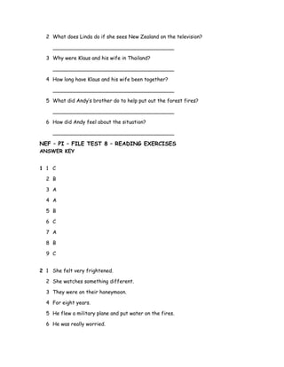 NEF – PI – FILE TEST 8 – READING EXERCISES | DOC