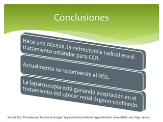 Conclusiones
SALAM, Ma. “Principles and Practice of Urology” Segunda Edicion Editorial Jaypee Brothers. Nueva Delhi, 2013. Págs. 741-747.
 