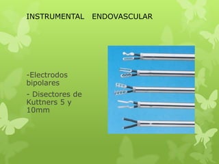 INSTRUMENTAL      ENDOVASCULAR




-Electrodos
bipolares
- Disectores de
Kuttners 5 y
10mm
 
