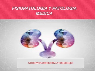 FISIOPATOLOGIA Y PATOLOGIA
MEDICA
NEFROPATIA OBSTRUCTIVA Y POR REFLUJO
 