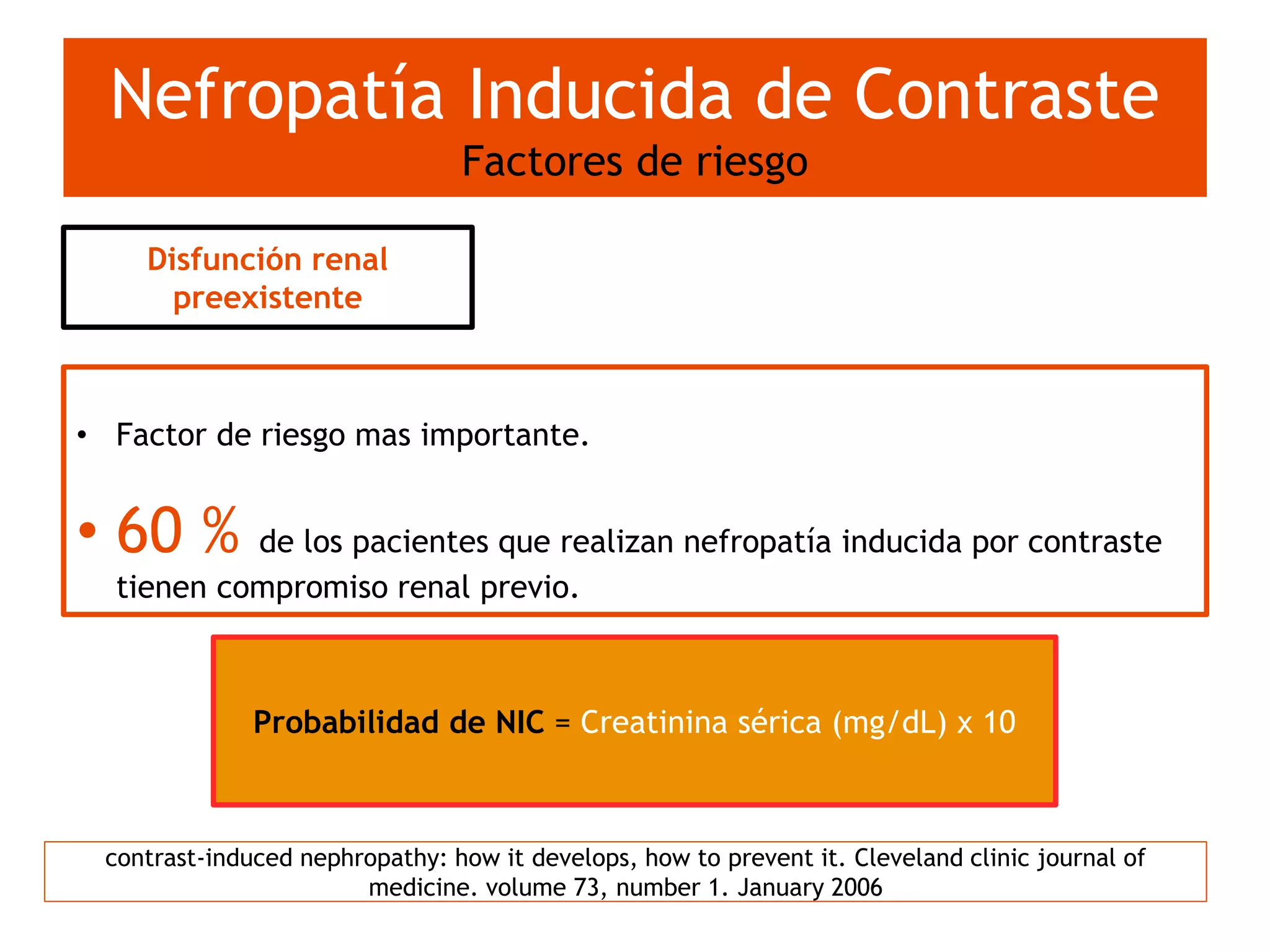 Nefropatia Inducida Por Medio De Contraste 2015 PPTX
