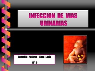 INFECCION  DE  VIAS URINARIAS Escamilla  Pacheco   Alma  Lucía 10° D   