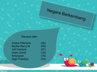 1
Disusun oleh :
Arelya Febriane (05)
Bertha Rena M (09)
Arif Fiantoro (07)
Imam Zuhdi (16)
Krisnayati (19)
Sigit Prasetya (33)
 