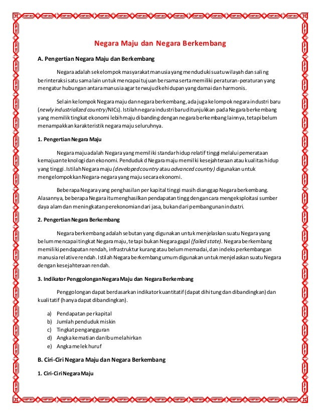 Negara Maju Dan Negara Berkembang