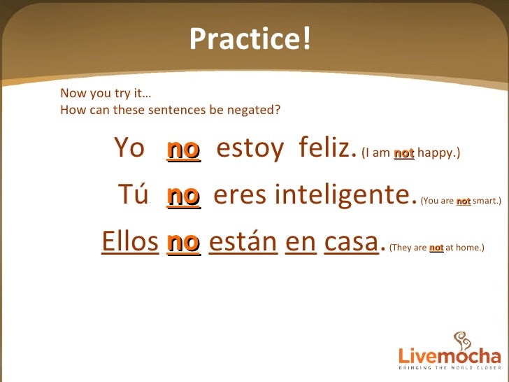 04 - Spanish Negation from Livemocha.com